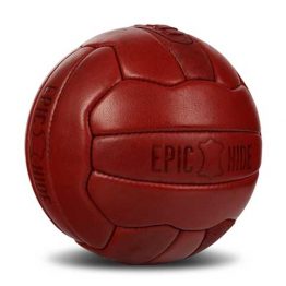 Custom Branded-Genuine-Leather-Cherry Red-Colour-Soccer-Ball-18 Panel