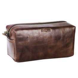 Customised-Glossy-Dark-Brown-Toiletry-Bags